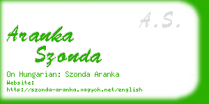 aranka szonda business card